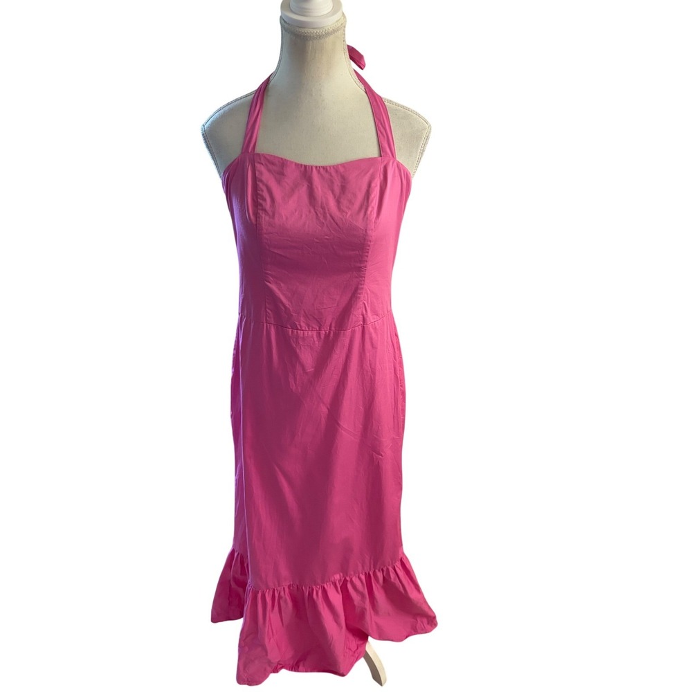 MARCELLA NYC Pink Cotton Poplin Maxi Dress Size Small‎